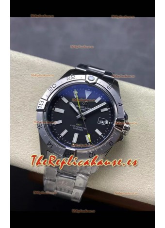 Breitling Avenger GMT Automatic 44 Reloj Réplica Suizo Super Clone 1:1  - Dial Negro 