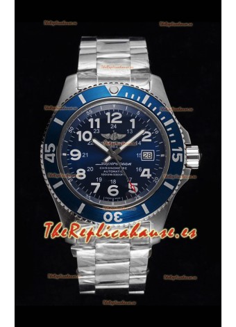 Breitling SuperOcean II 44mm 904L Caja Acero Reloj Réplica a Espejo 1:1 en Dial Azul