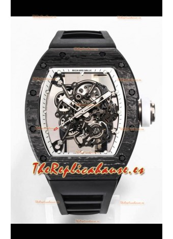 Richard Mille RM055 Caja Cerámica Negra Reloj Réplica a Espejo 1:1 Correa Negra