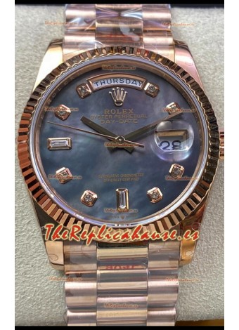 Rolex Day Date 36MM 118235 Oro Rosado Dial en Perla Reloj Réplica a Espejo 1:1