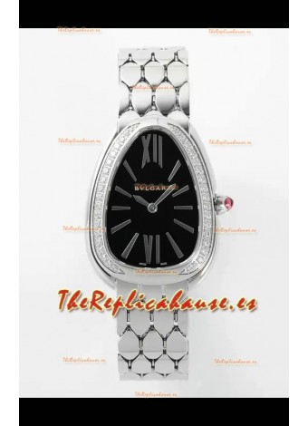 Bvlgari Serpenti Seduttori Edition en Caja Acero Reloj Super Clone Dial Negro