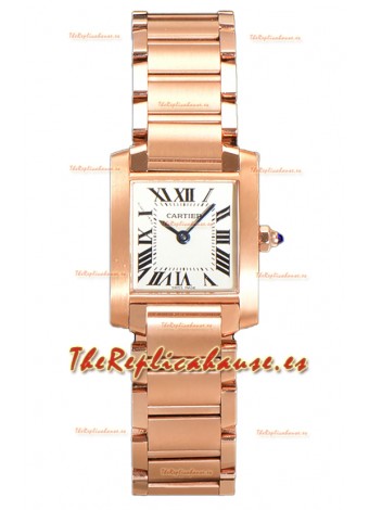 Cartier Tank Francaise Oro Rosado Reloj Réplica Cuarzo 25.70MM