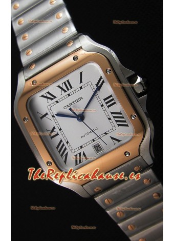 Cartier Santos De Cartier Reloj Réplica a Espejo 1:1 - 40MM Reloj de Acero de Dos Tonos