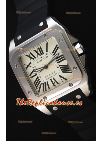 Cartier Santos De Cartier Reloj Réplica a Espejo 1:1 39MM Correa de Goma