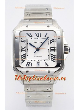 Cartier Santos De Cartier Acero 904L Dial Blanco Super Clone Reloj Réplica 40MM
