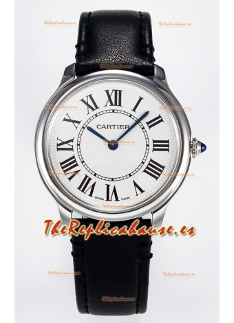 Ronde De Cartier Super Clone 36MM Reloj Réplica Suizo con Dial Blanco chapado en Plateado
