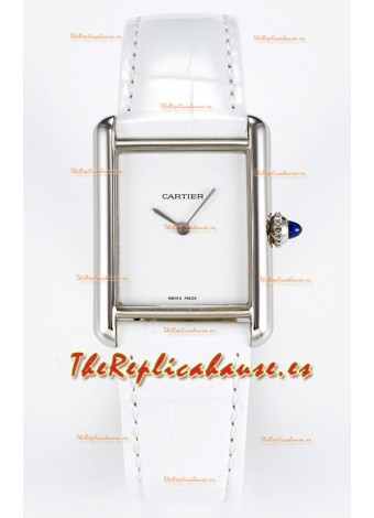 Tank Must Cartier Super Clone Edition 29MM Reloj en Caja Acero Dial Blanco 