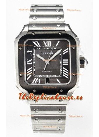 Cartier Santos De Cartier Acero 904L Dial Gris Reloj Super Clone Replica 40MM