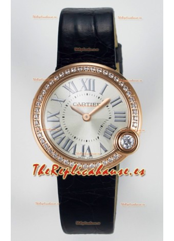 Ballon Blanc De Cartier Reloj Super Clone 30MM en Caja Oro Rosado