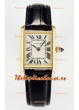 Tank Must Cartier Super Clone Edition 29MM Reloj en Caja Oro Amarillo