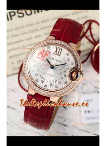 Ballon De Cartier Reloj Suizo Automático Calidad Espejo 1:1 33MM chapado en Oro Rosado