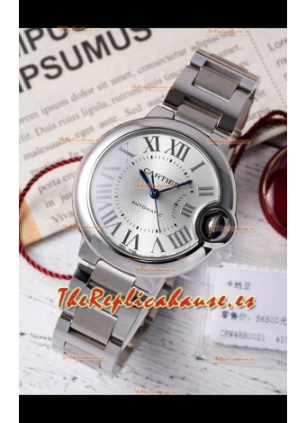 Ballon De Cartier Reloj Suizo Automático Dial Acero Calidad Espejo 33MM en Acero Inoxidable 