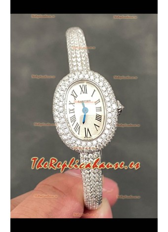 Baignoire De Cartier Pavimentado en Diamantes Reloj Réplica Cuarzo Super Clone