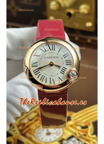Ballon Blanc De Cartier Cuarzo Suizo Reloj Réplica en Caja Oro Rosado