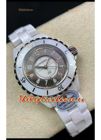 Chanel J12 Ladies Caja Cerámica Blanca Dial 2 Tonos Reloj Réplica Espejo 1:1