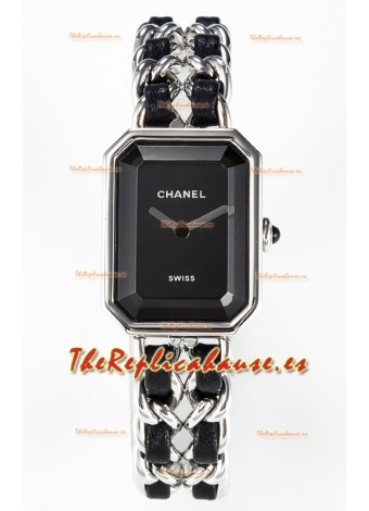 Chanel Premiere Iconic Chain Watch con Cadenas en Negro y Acero Reloj Cuarzo Suizo