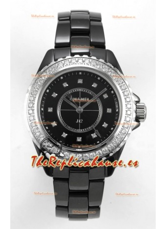 Chanel J12 38MM Reloj Caja Cerámica Negra Automático Réplica Espejo 1:1