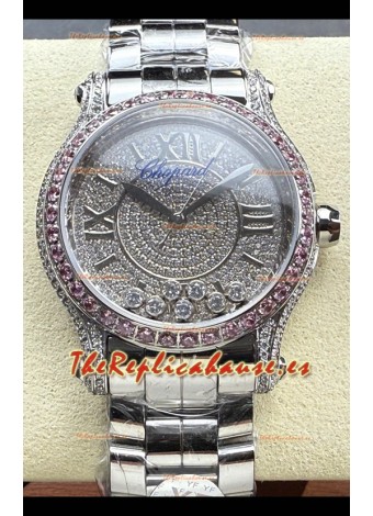 Chopard Happy Sport Super Clone Reloj Automático 36MM en Caja Acero Dial Moissanitas