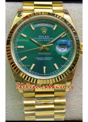 Rolex Day Date 118238 Presidential Reloj Oro Amarillo 18K 36MM - Dial Verde Calidad a Espejo 1:1