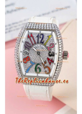 Franck Muller V32 Cuarzo Suizo Mossanite Reloj Réplica 1:1 36MM