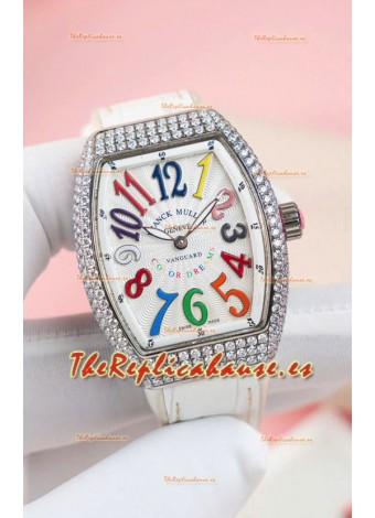 Franck Muller V32 Cuarzo Suizo Mossanite Reloj Réplica 1:1 36MM