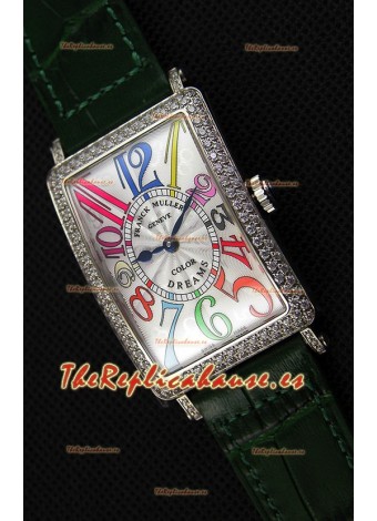 Franck Muller Long Island Color Dreams Ladies Reloj Réplica Suizo - Correa color Verde