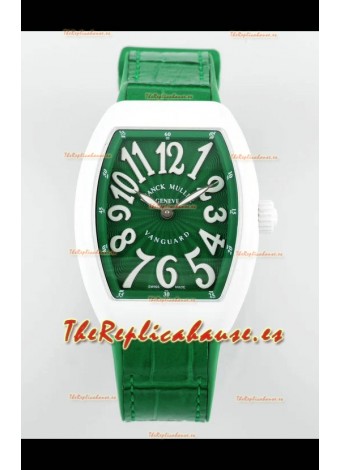Franck Muller Vanguard Yachting V32 Caja Cerámica Correa/Dial Verde Reloj Réplica Suiza 