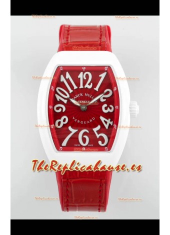 Franck Muller Vanguard Yachting V32 Caja Cerámica Correa/Dial Rojo Reloj Réplica Suiza 