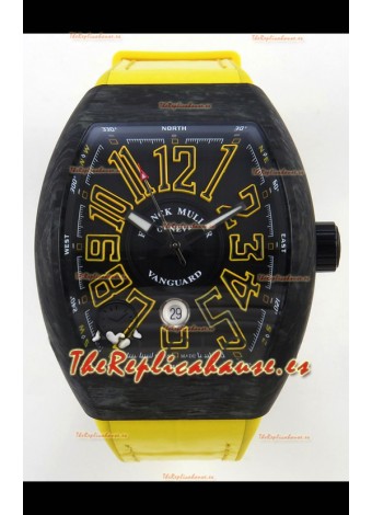 Franck Muller Super Clone Vanguard V45 Racing Carbono con Correa de Nylon