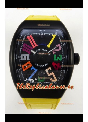 Franck Muller Super Clone Vanguard V45 Racing Carbono con Correa de Nylon