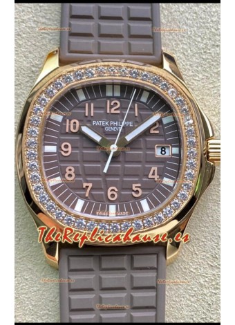 Patek Philippe Aquanaut LUCE 5072R-001 Reloj Réplica de Cuarzo Suizo en Oro Rosado Dial Gris - 35MM