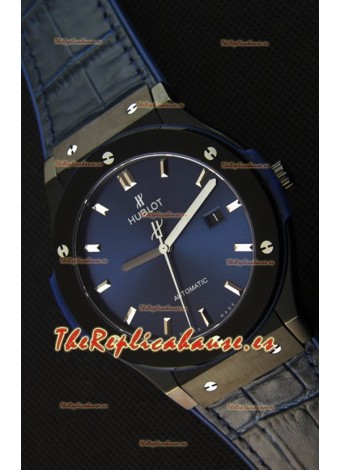 Hublot Classic Fusion Reloj Réplica Suizo en Cerámica color Azul - Réplica a Espejo 1:1