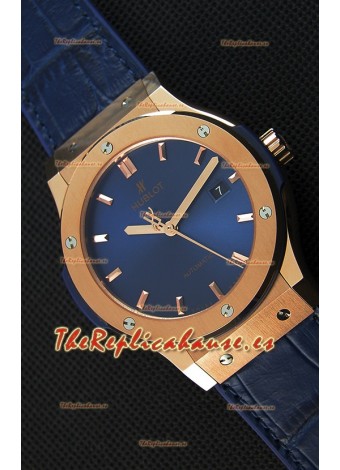 Hublot Classic Fusion Reloj Réplica Suizo en Oro King color Azul - Réplica a Espejo 1:1