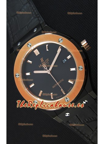 Hublot Classic Fusion Ceramic King Gold Reloj Réplica Suizo Dial color Negro - Reloj Réplica a Espejo 1:1