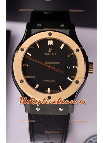 Hublot Classic Fusion Caja Cerámica Bisel Oro Rosado Reloj Superclone 42MM