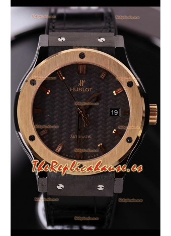 Hublot Classic Fusion Caja Cerámica Bisel Oro Rosado Reloj Superclone 42MM