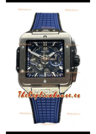 Hublot Square Bang Unico Titanio Azul Reloj Cronógrafo Réplica Espejo 1:1