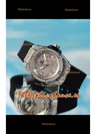 Hublot Big Bang One Click Pavimentado en Diamantes Casing and Dial Reloj Réplica Suizo