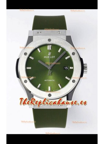 Hublot Classic Fusion Acero Dial Verde 42MM Reloj Réplica Suizo Calidad Espejo 1:1