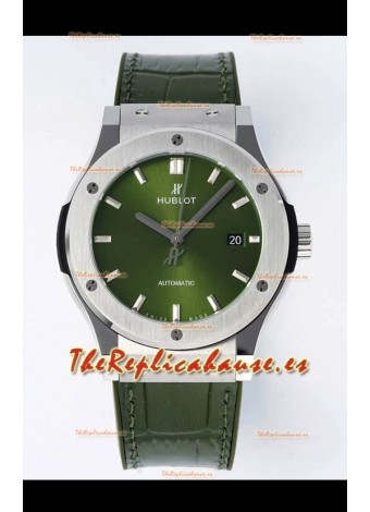 Hublot Classic Fusion Acero Dial Verde 42MM Reloj Réplica Suizo Calidad Espejo 1:1