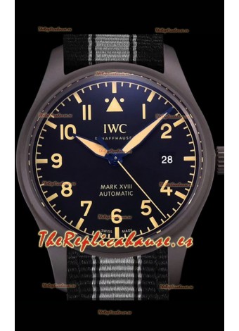 IWC Pilot's MARK XVIII Heritage Reloj Suizo a Espejo 1:1 Acero 904L Caja color Negro con acabado Mate