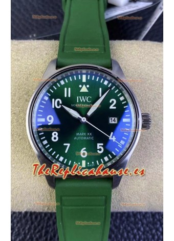 IWC Pilot MARK Series IW328205 Reloj Réplica Suizo Espejo 1:1 Dial Verde con Correa de Goma