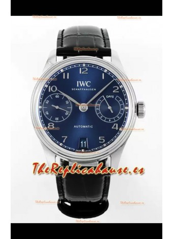IWC Super Clone Portugieser Reloj Réplica Suizo Espejo 1:1 Dial Azul Reloj Caja Acero