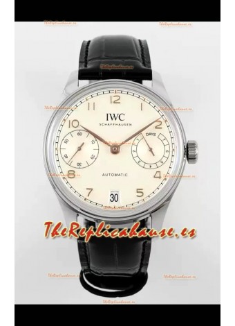 IWC Super Clone Portugieser Reloj Réplica Suizo Espejo 1:1 Dial Blanco Reloj Caja Acero