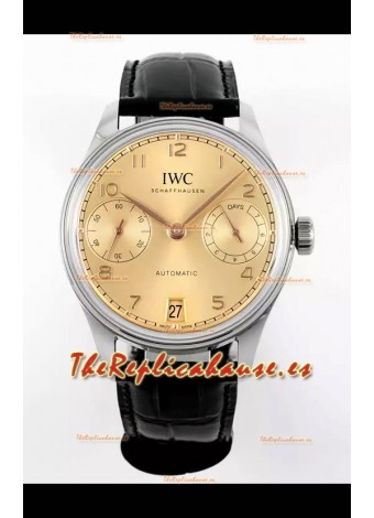 IWC Super Clone Portugieser Reloj Réplica Suizo Espejo 1:1 Dial Champange Reloj Caja Acero