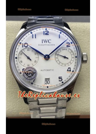 IWC Super Clone Portugieser Reloj Réplica Suizo Espejo 1:1 Dial Blanco Reloj Caja Acero