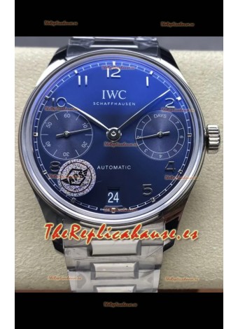 IWC Super Clone Portugieser Reloj Réplica Suizo Espejo 1:1 Dial Azul Reloj Caja Acero