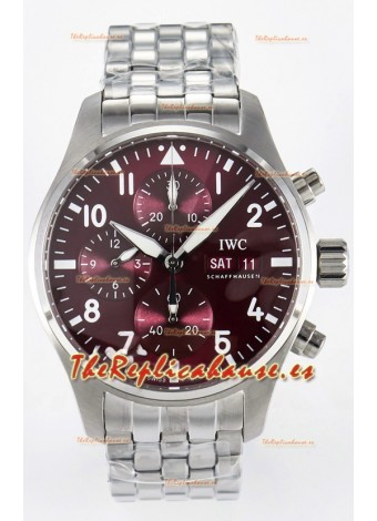 IWC Super Clone Pilot Cronógrafo Edition Dial Rojo Reloj Réplica Suizo