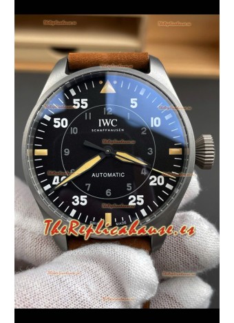 IWC Super Clone Spitfire Dial Negro Titanium Reloj Réplica Suizo