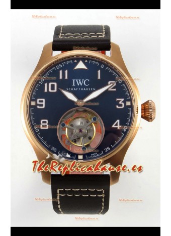 IWC Super Clone Portugese Hand-Wound Genuine Tourbillon Dial Azul Caja Oro Rosado Watch